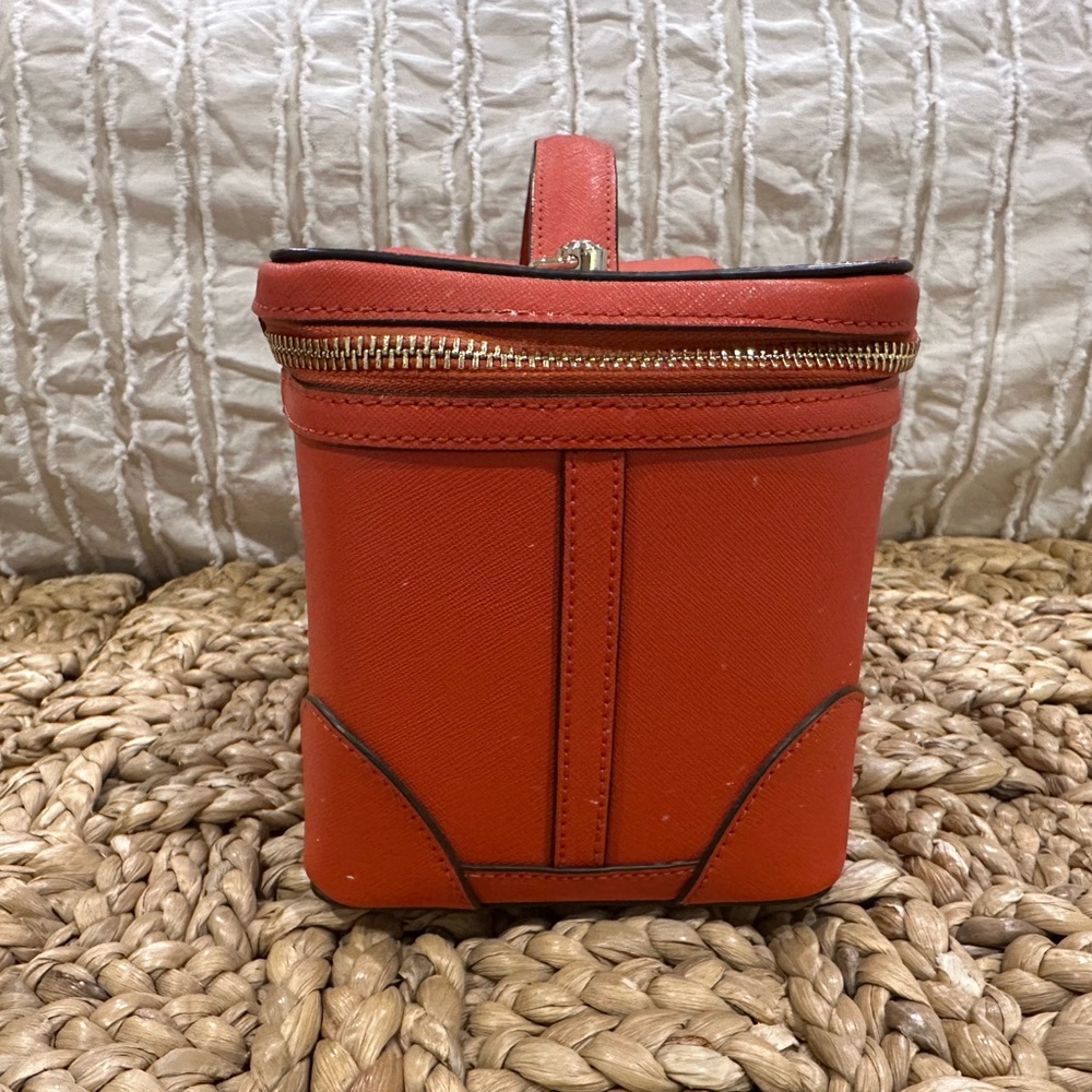HENRI BENDEL Orange West 57th Train Case/Cosmetic Case - Picture 8 of 9